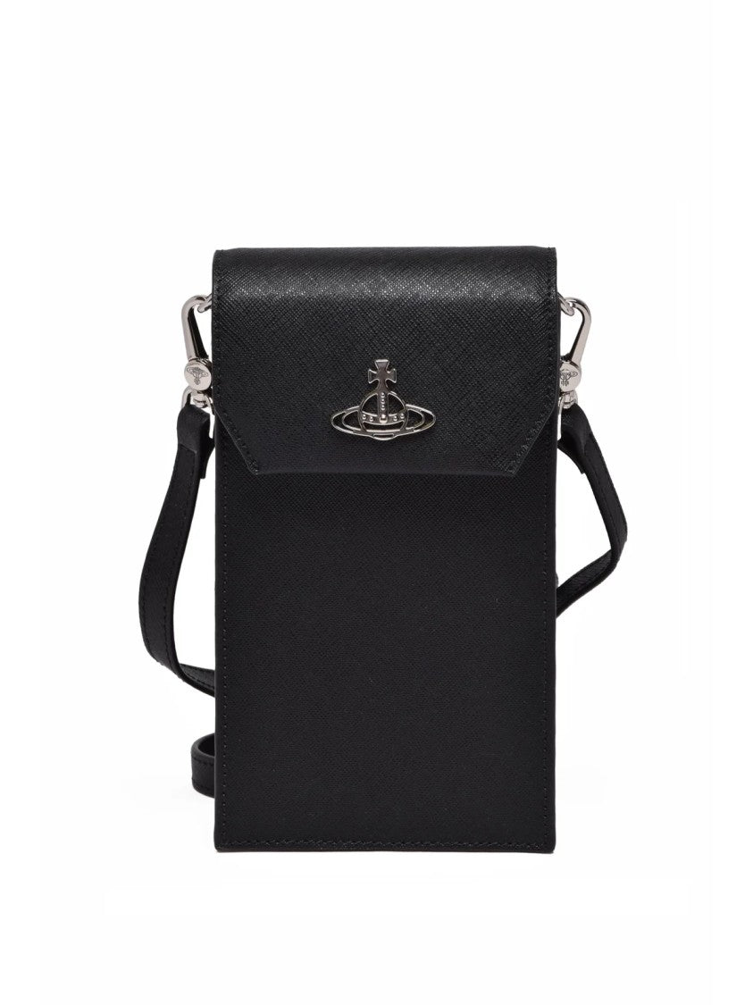 Vivienne Westwood Black Leather Phone Holder