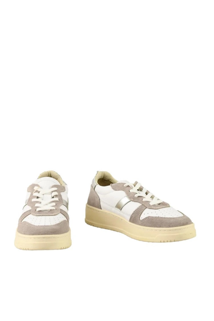 Twelve Style Division Leather Sneakers - White/Taupe