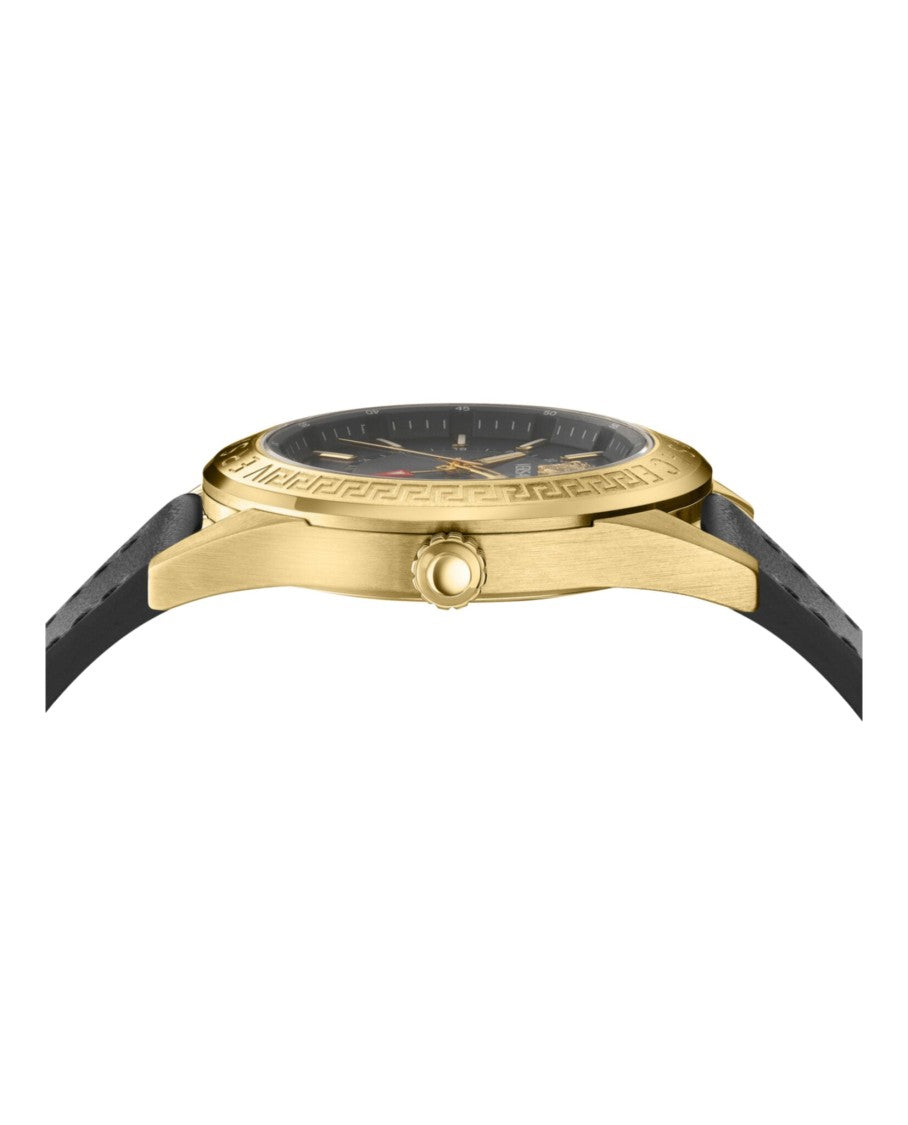 Versace Versace Gmt Leather Watch With Gold-Tone Case