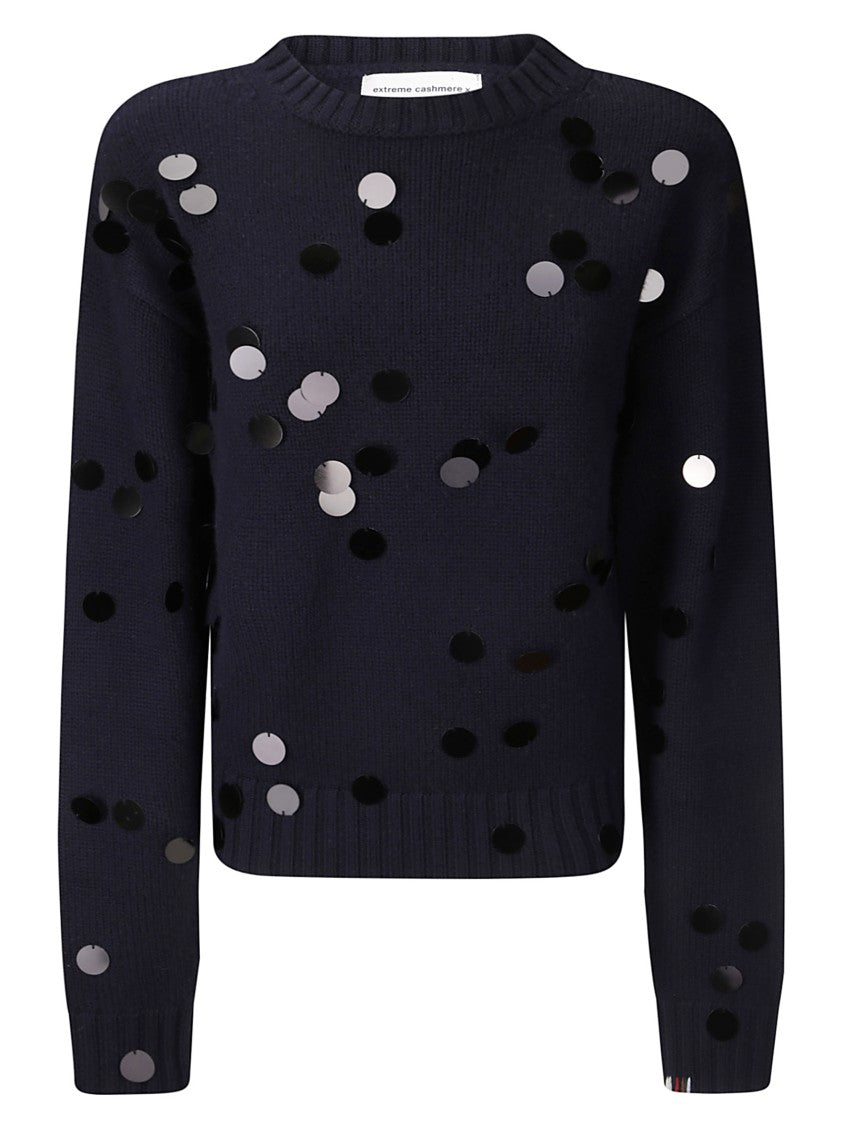 Extreme Cashmere Heavy Sweater With Hand-Embroidered Sequins