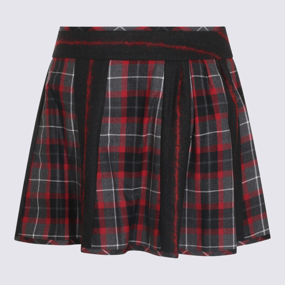 Vivienne Westwood Pleated Mini Skirt With All-Over Check Pattern And Side Button Fastening