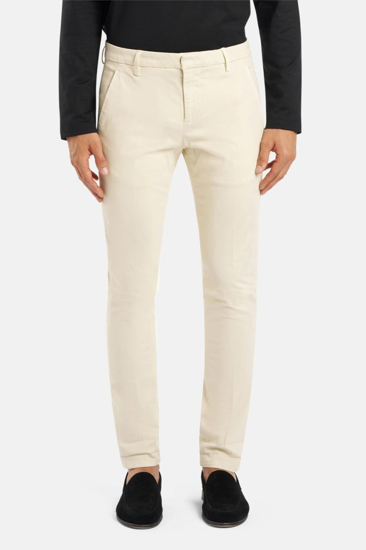 Dondup White Cuffed Chino Trousers