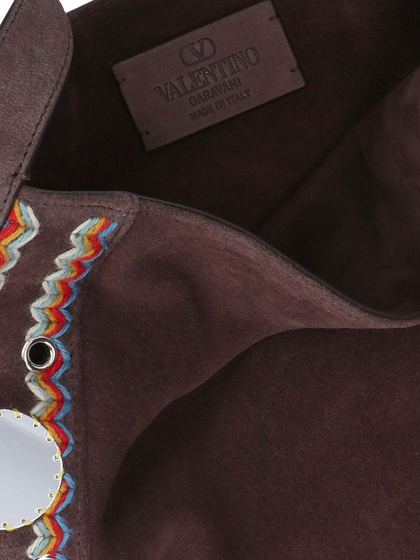 Valentino Garavani Brown Structured Bag With Classic Silhouette