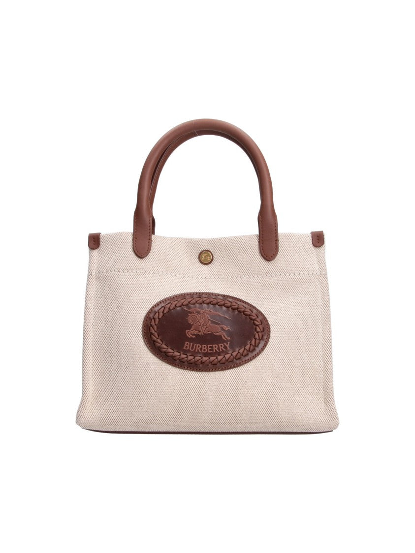 Burberry Beige Cotton Clovelly Tote Bag