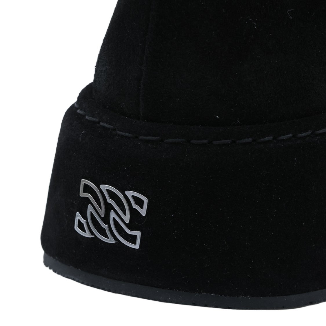 Casadei Tall Black Suede Sneakers With Platform Sole And Folded Cuff Detail
