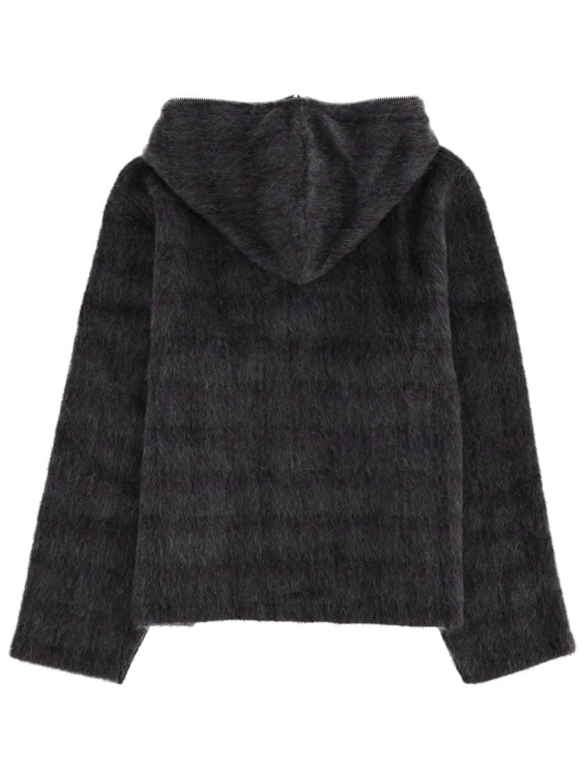 Our Legacy Neutrals Fuzzy Texture Cropped Hoodie