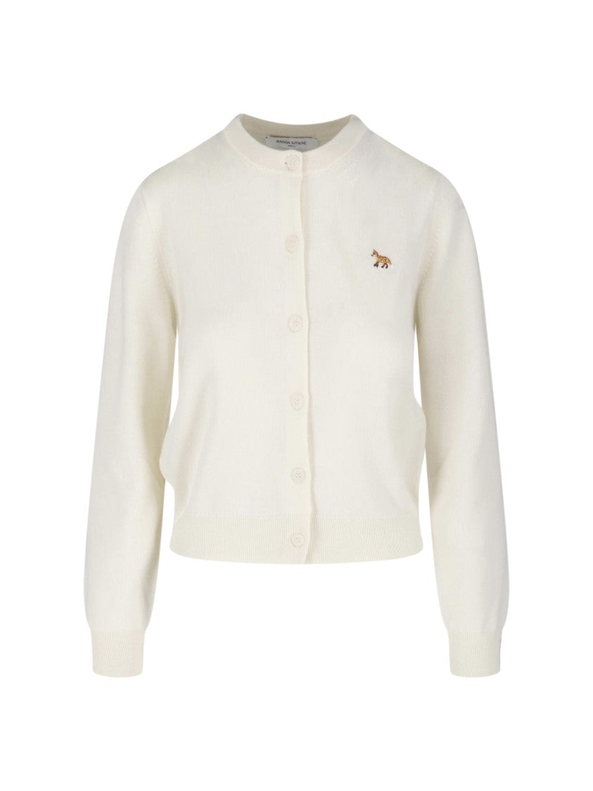 Maison Kitsuné Cream Baby Fox Merino Wool Cardigan