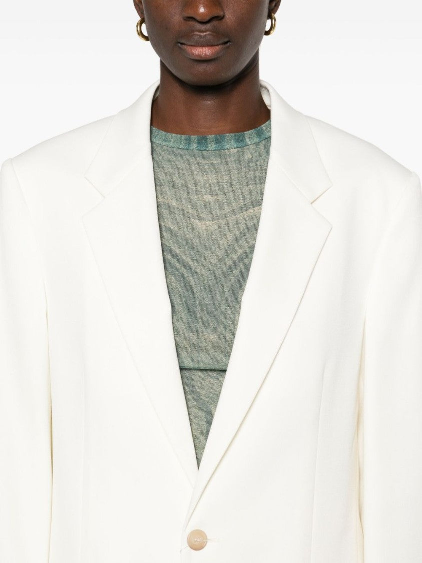 Mm6 By Maison Margiela Tailored White Jacket With Button Fastening