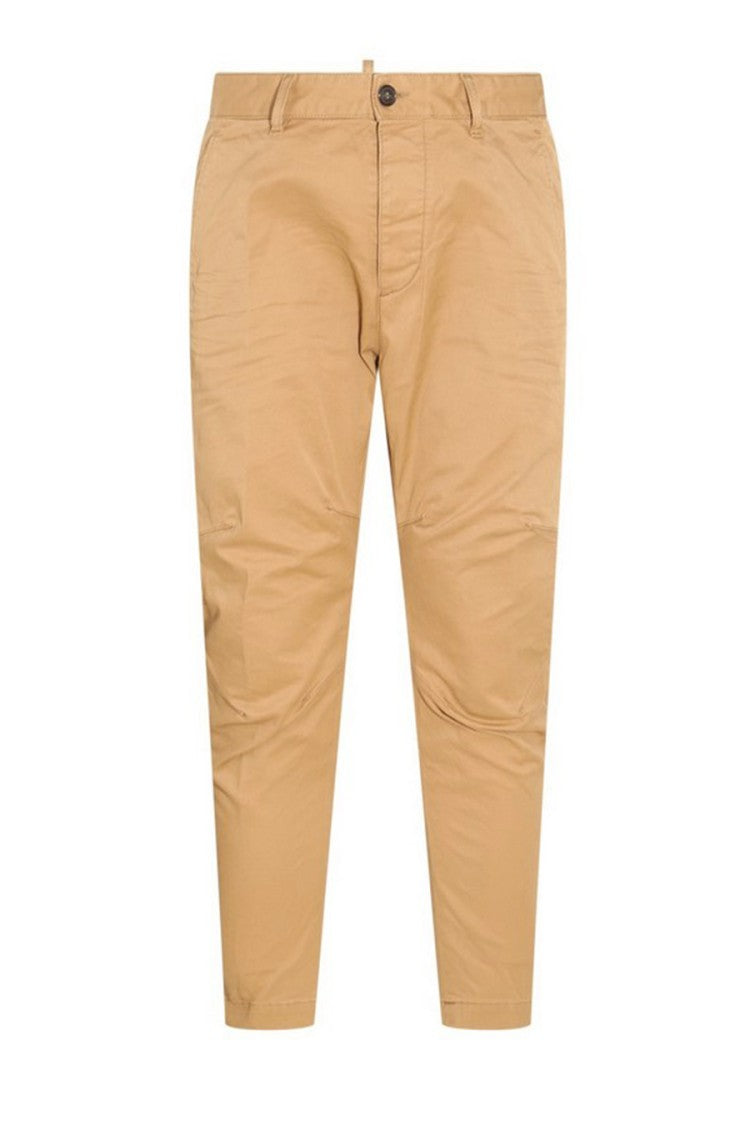 Dsquared2 Tailored Beige Trousers With Soft Cotton-Elastan Blend