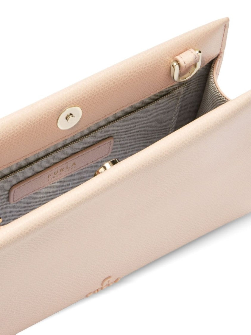 Furla Minimalist Structured Leather Bag With Chain Strap