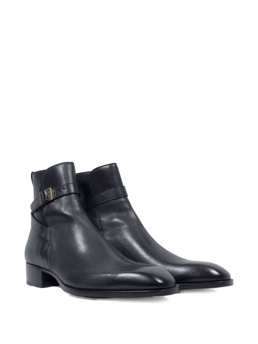 Tom Ford Polished Black Boots With Classic Silhouette