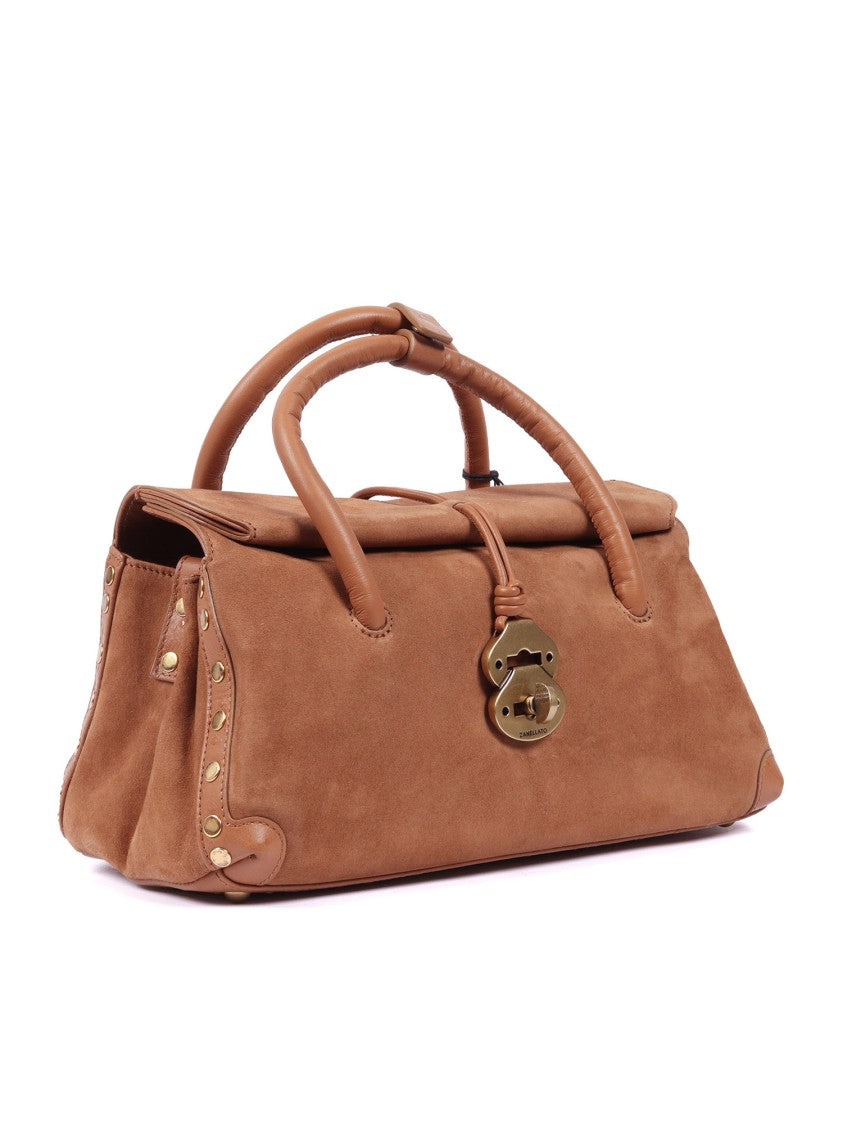 Zanellato Srl Brown Dorsoduro Zashmere Cactus Lambskin Handbag