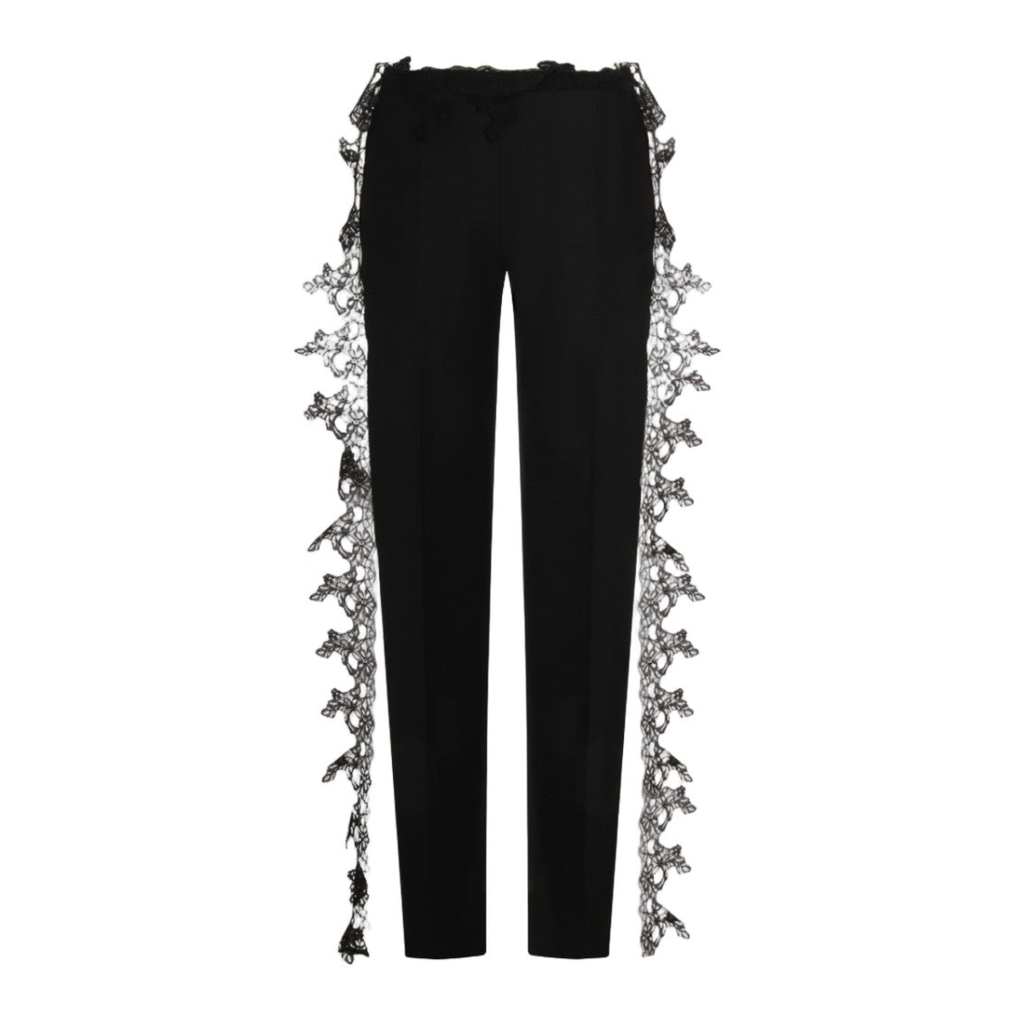 Blumarine Slim-Fit Black Trousers With Lace Detailing