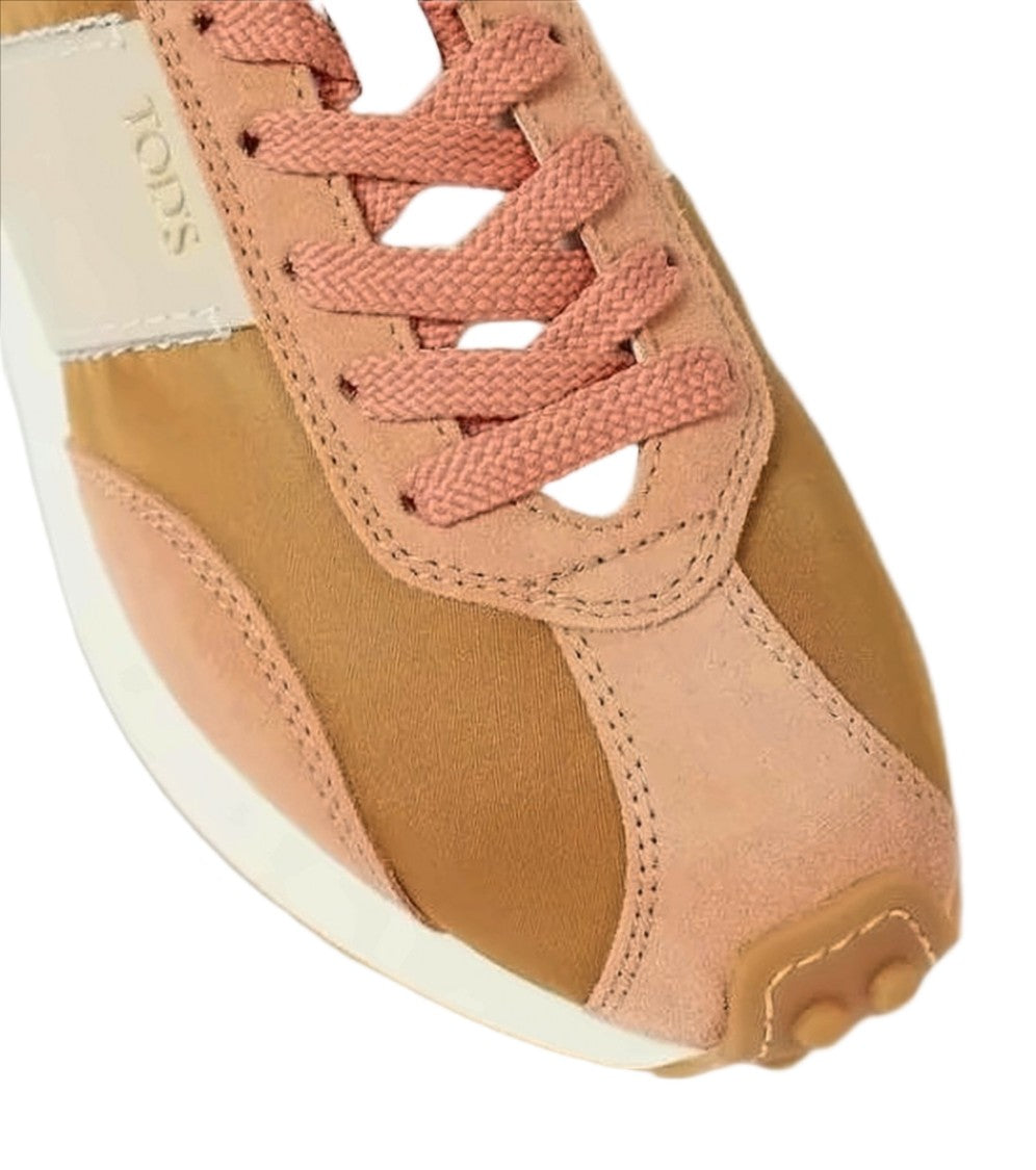 Tod's Brown Fabric And Suede Sneakers