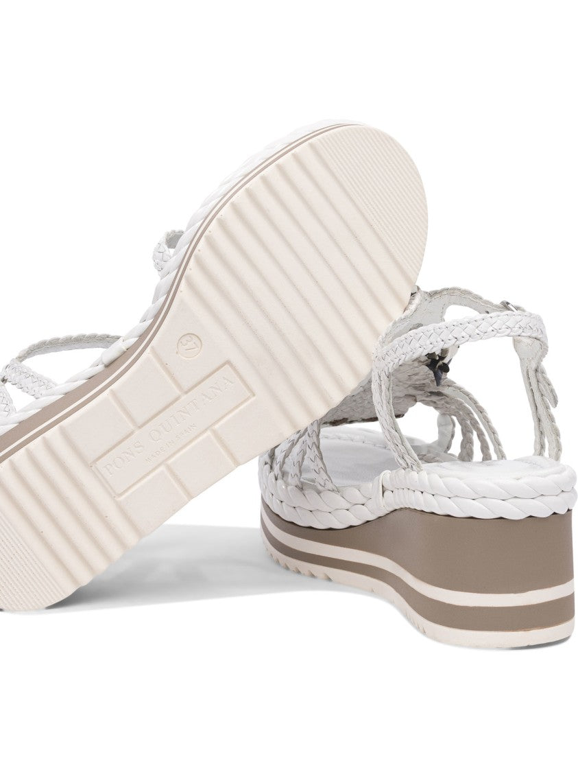 Pons Quintana Braided Strap Sandals With Platform Sole