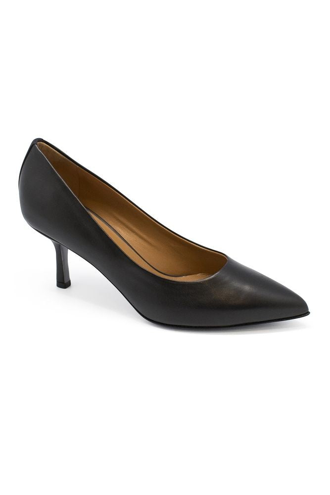 Walter Steiger Pointed Toe Black Leather Pumps