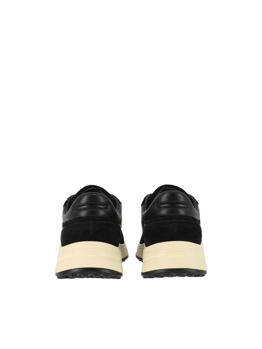 Hogan Suede Leather Cream Accent Low-Top Sneakers
