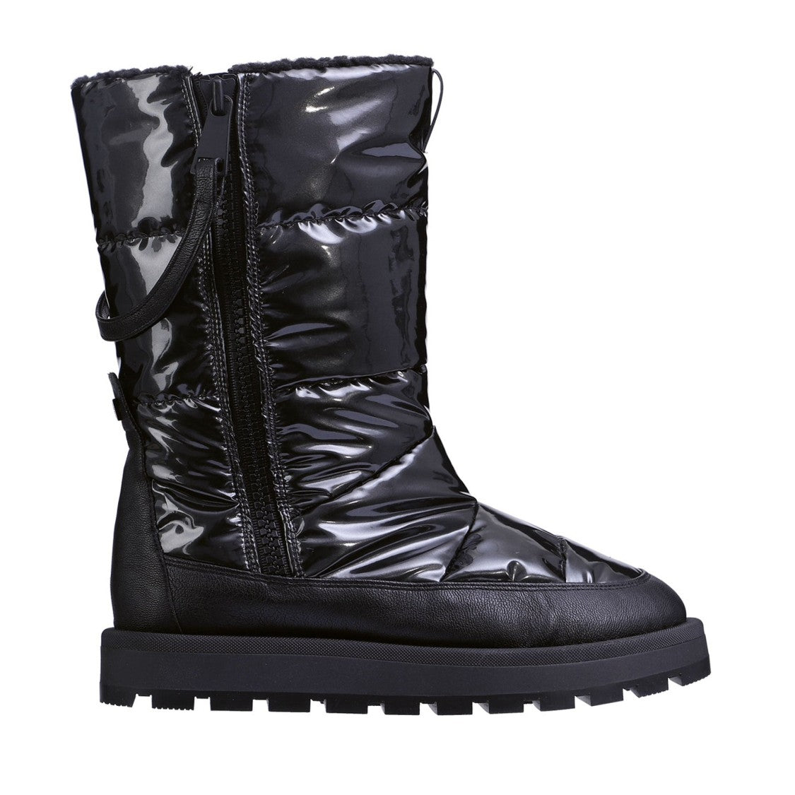Högl Black Apres Ski Glossy Quilted Wedge Boots