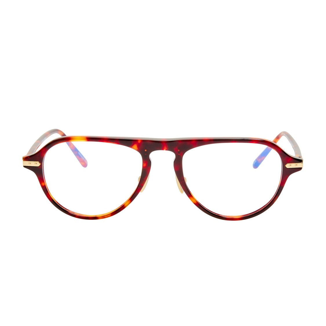 Linda Farrow Aviator-Style Tortoiseshell Sunglasses With Gold Accents