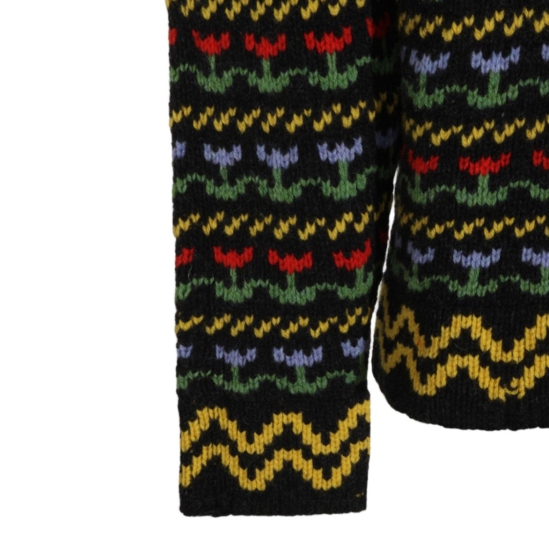 Marni Floral Zigzag Patterned Knitted Sweater