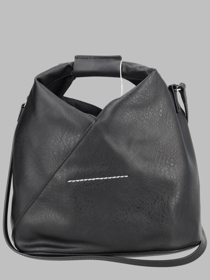Mm6 By Maison Margiela Black Folded Polyurethane Crossbody Bag