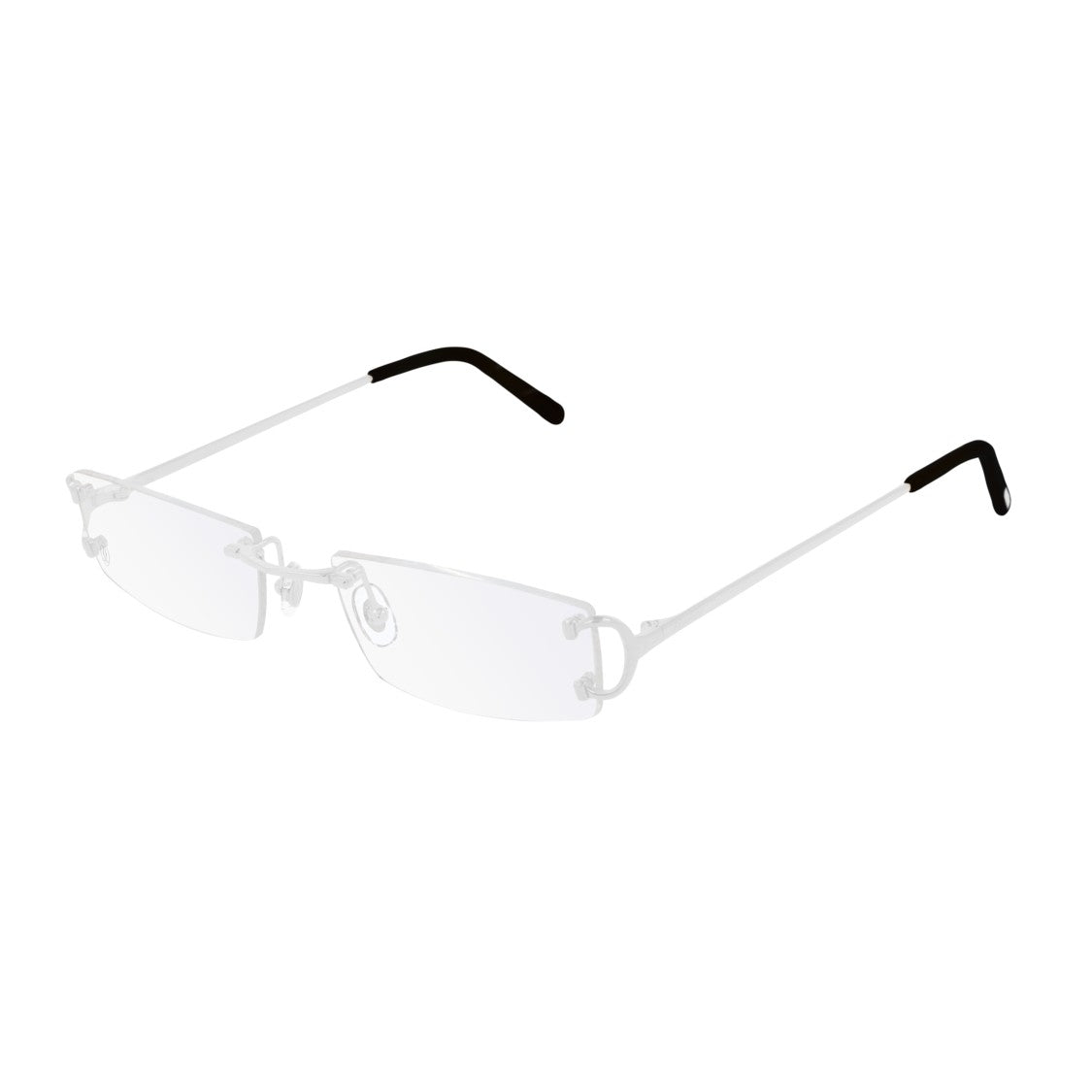 Cartier Rimless Eyeglasses With Thin Metal Temples And Adjustable Nose Pads
