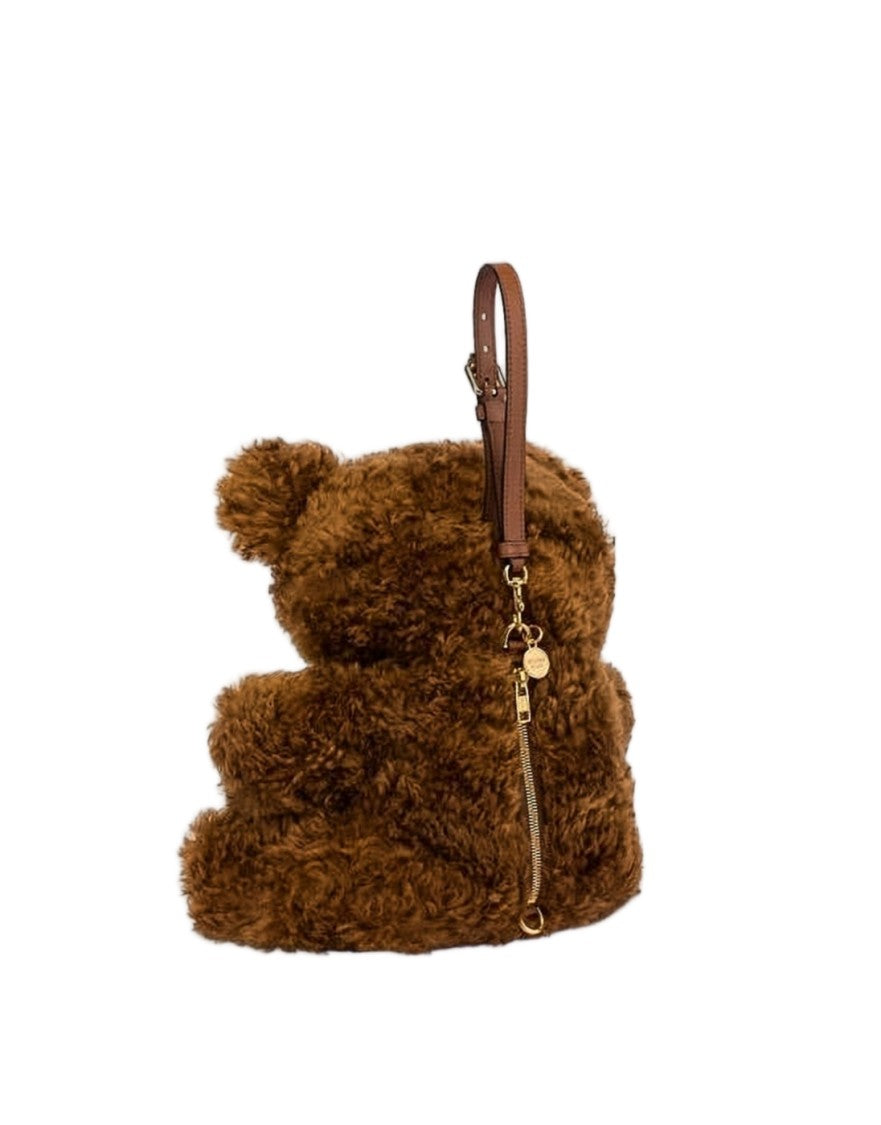 Moschino Teddy Bear-Shaped Tote Bag With Plush Mohair Texture
