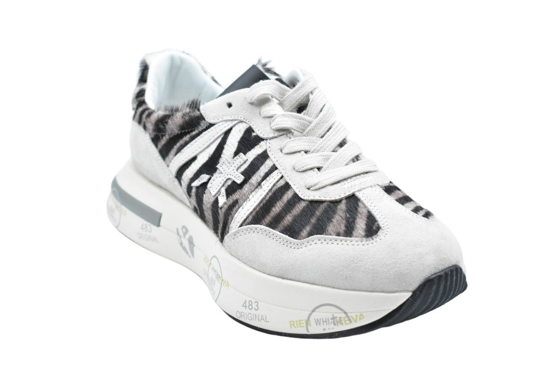 Premiata Sole Sneakers With Zebra-Inspired Pattern