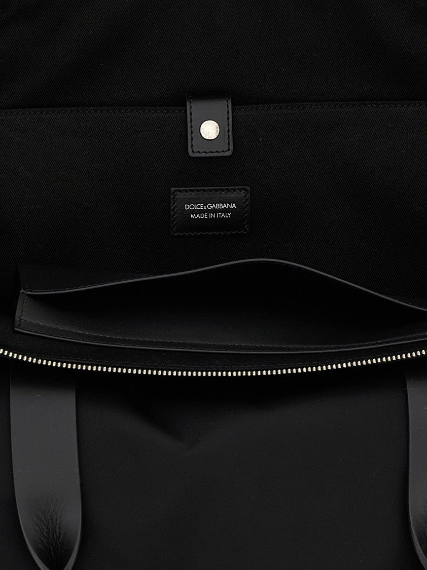 Dolce & Gabbana Media Logo Patch Shopping Bag