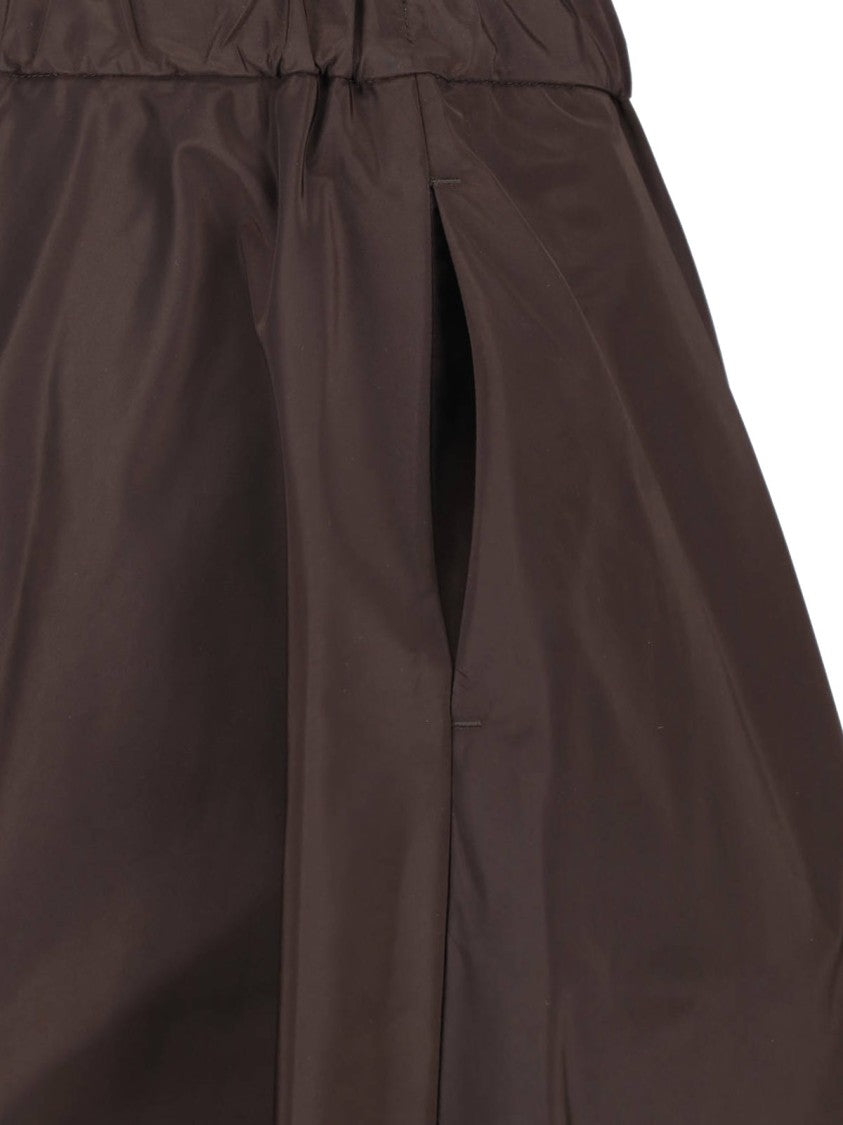 Aspesi Brown Fabric Elasticated Midi Skirt