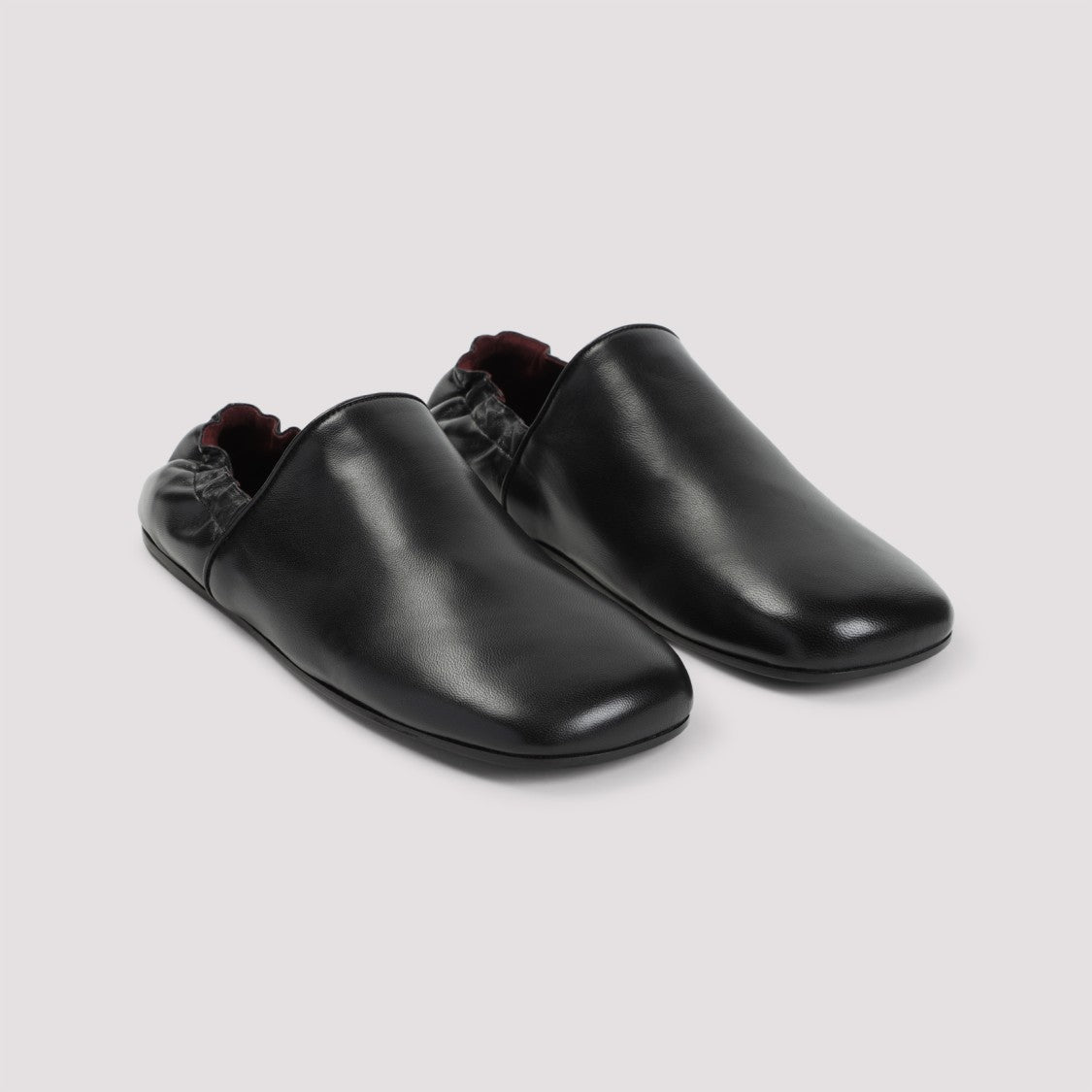 Khaite Slip-On Black Goat Leather Flats
