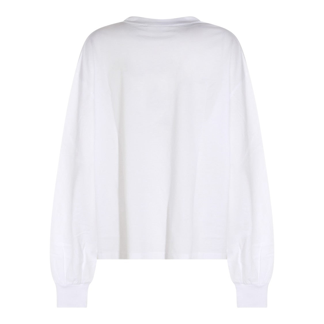 Ganni White Cotton Sweatshirt With Colorful Print Accents