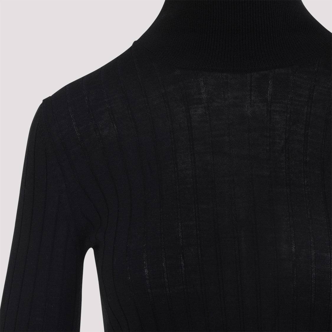 Moncler Black Virgin Wool Turtle Neck Sweater