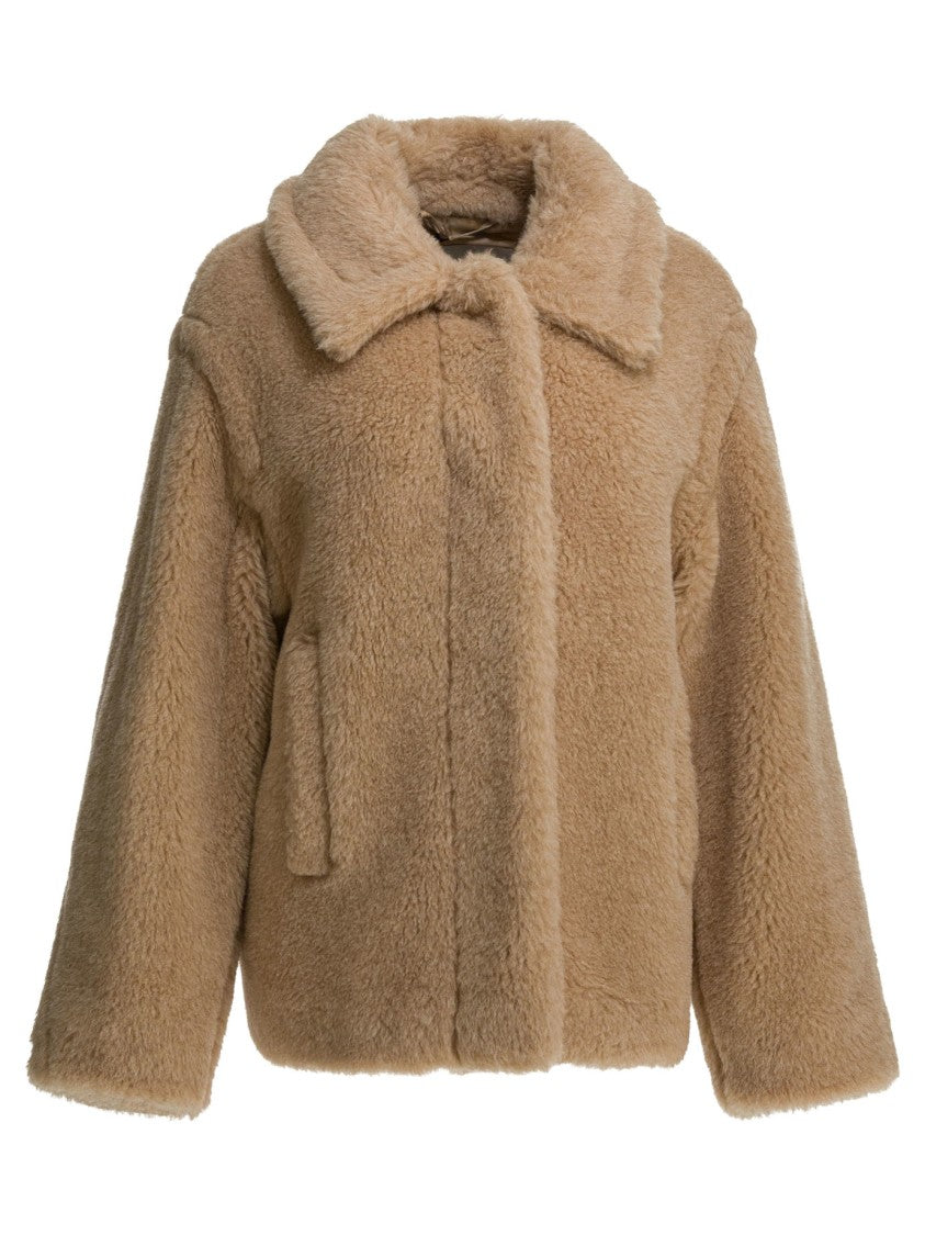 Max Mara Plush Alpaca Blend Jacket With Classic Collar