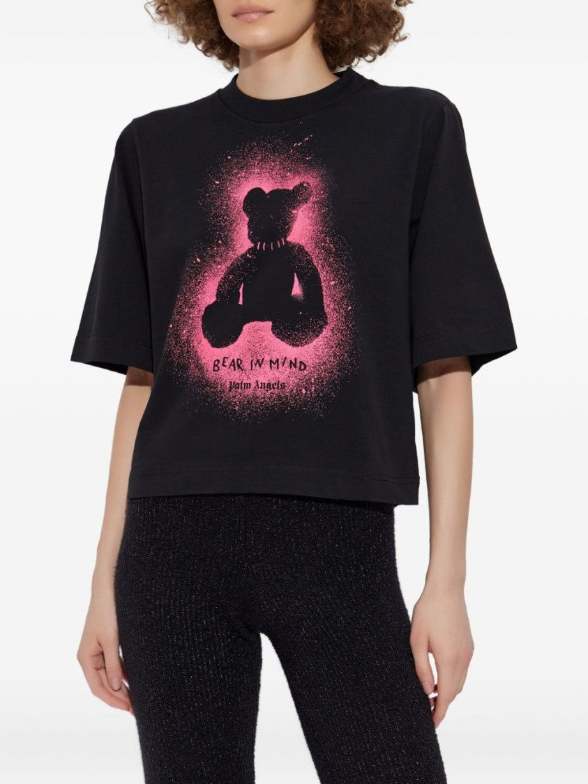 Palm Angels Cropped Black T-Shirt