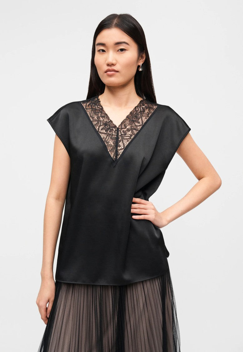 Max Mara Black Cotton Blend Tank Top