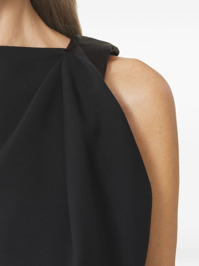 Lanvin Open Back Midi Dress With Satin Detail