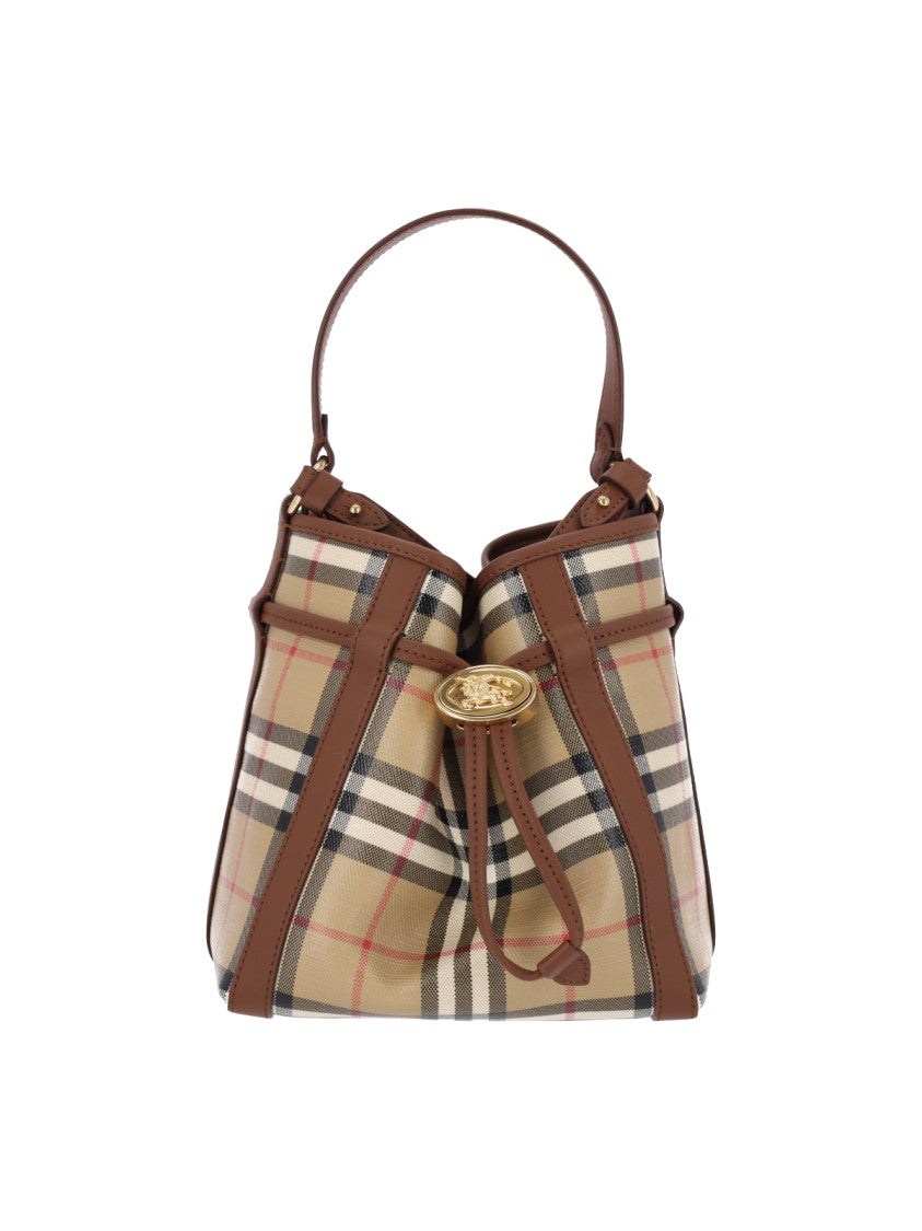 Burberry Multicolor Check Coated Cotton Canvas Mini Bucket Bag