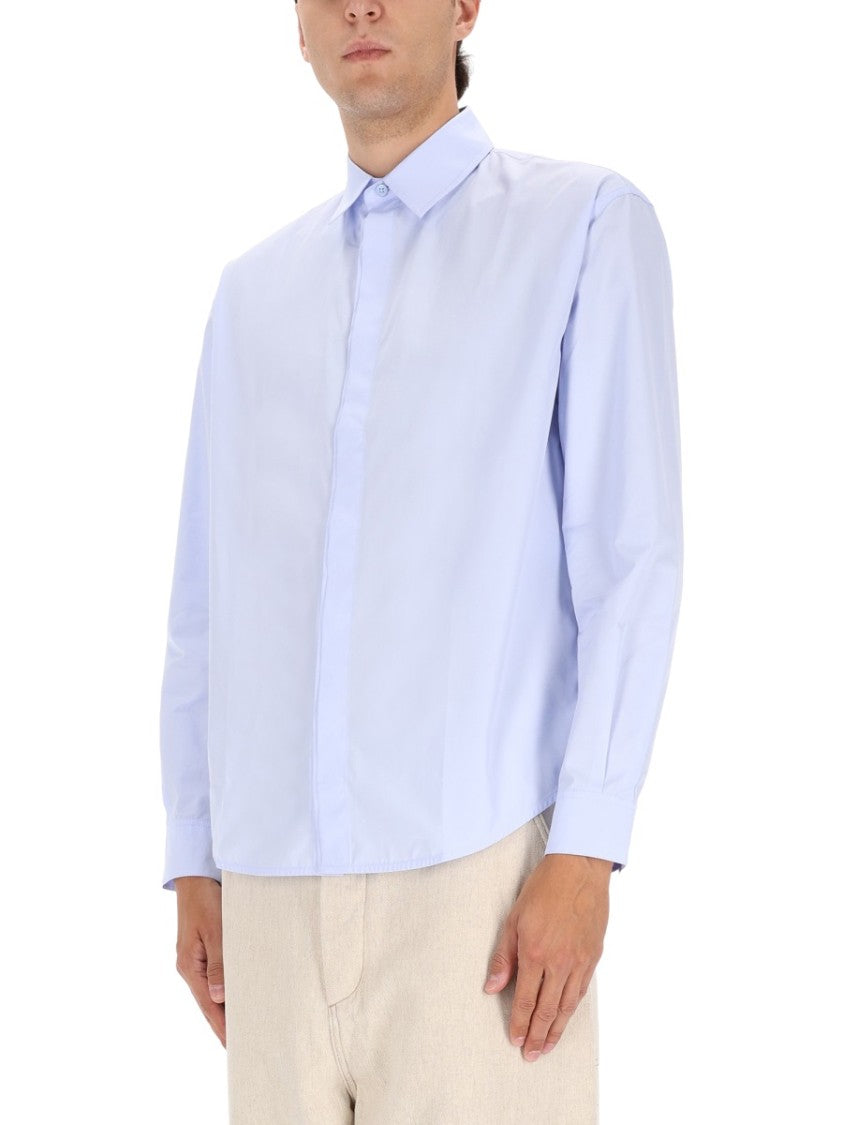 Jacquemus Light Blue Shirt With Classic Collar
