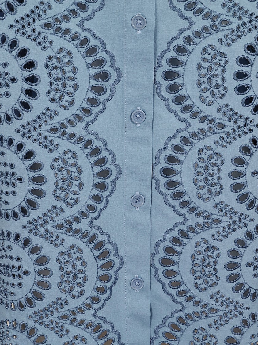 Parosh Sangallo Lace Embroidered Cotton Shirt