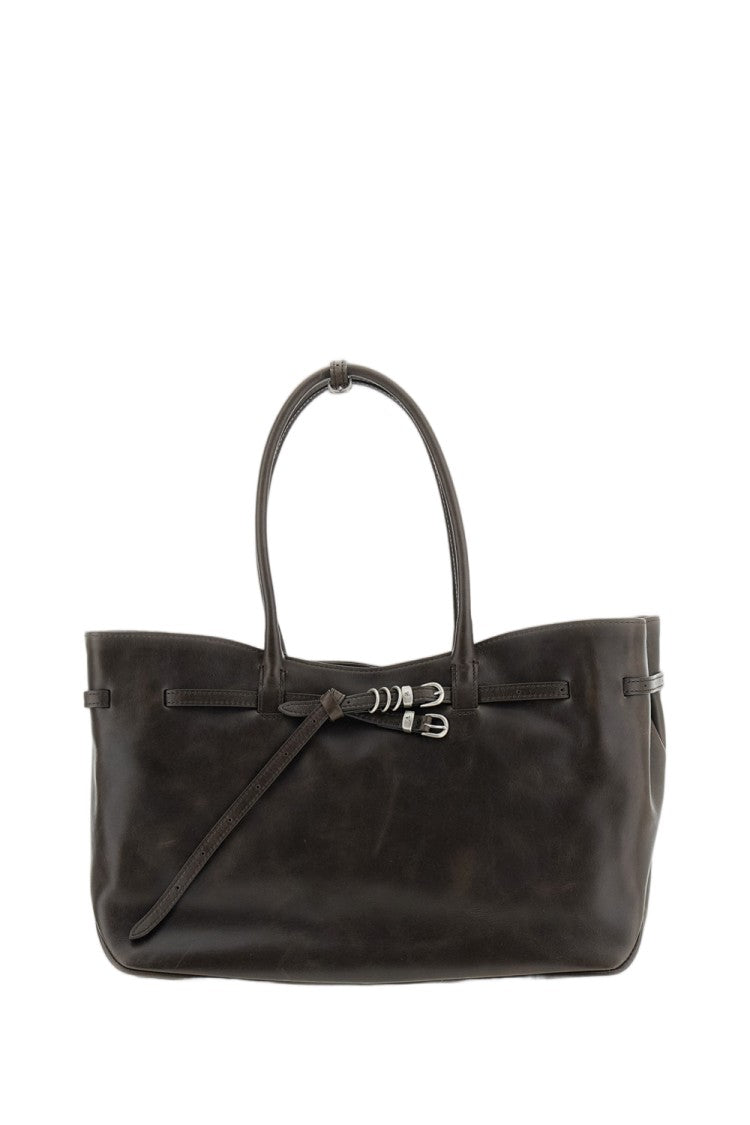 Margesherwood Brown Grandma Used Large Leather Shoulder Bag