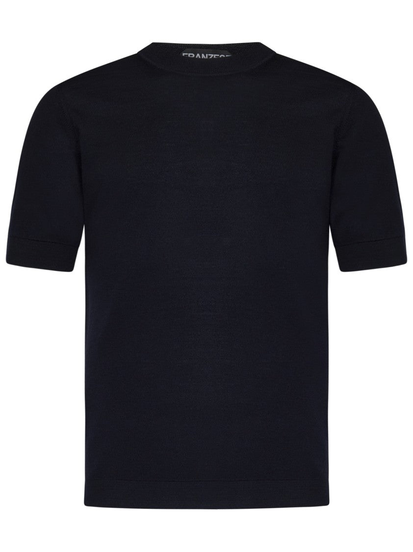 Franzese Collection Crewneck T-Shirt In Superfine Merino Wool Blend