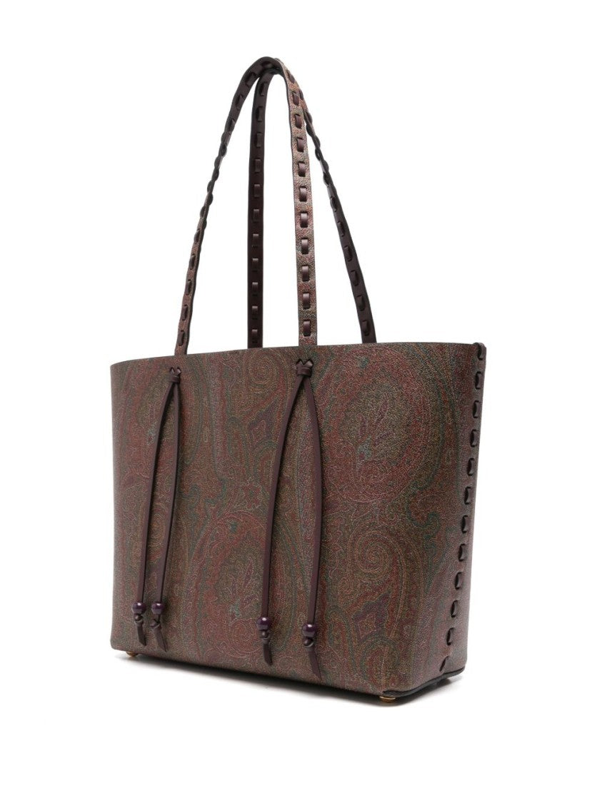 Etro Paisley Jacquard Brown Shopper Bag