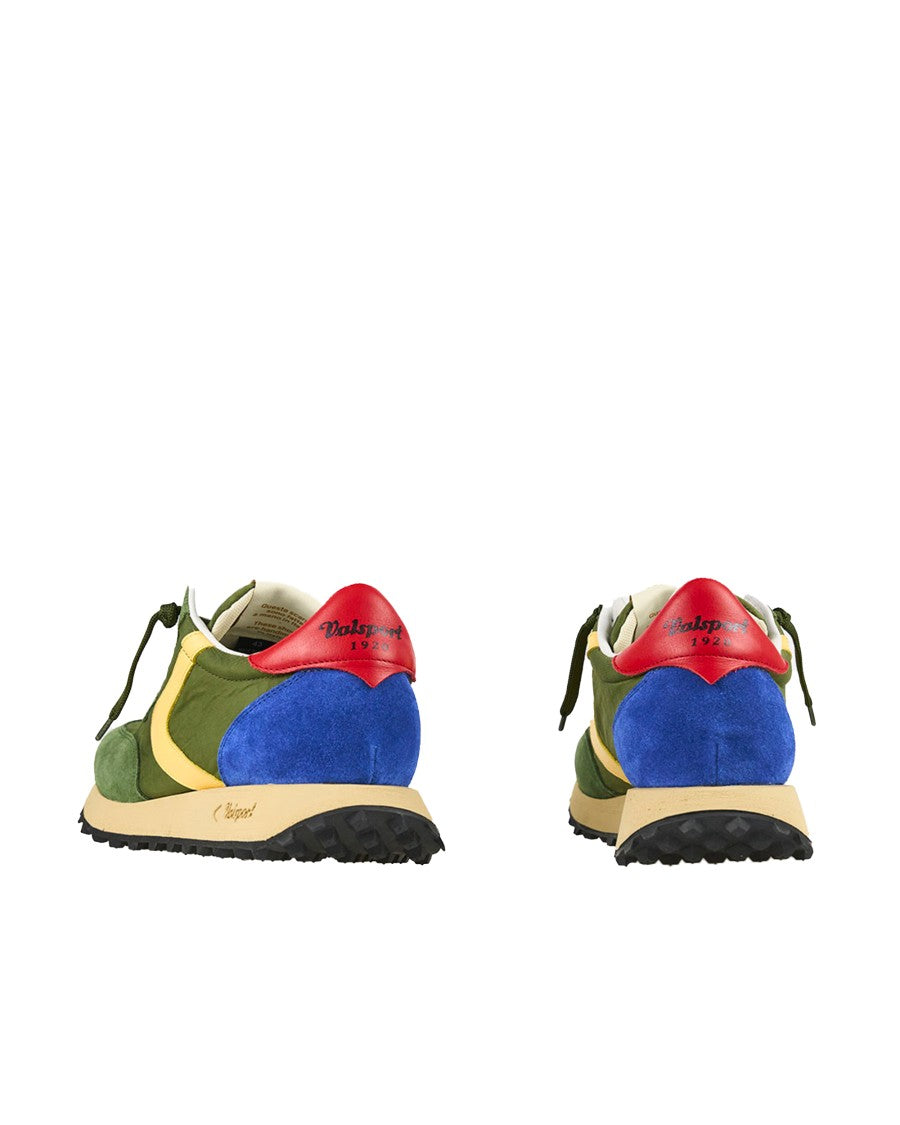 Valsport Vintage Nylon And Suede Sneakers With Iconic Color Accents
