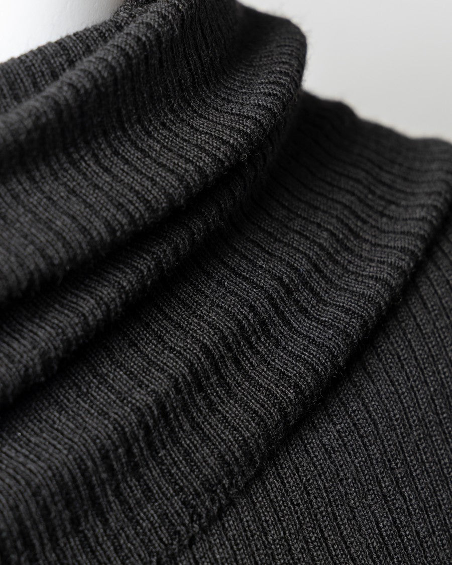 Rick Owens One-Shoulder Black Ribbed Athena Top