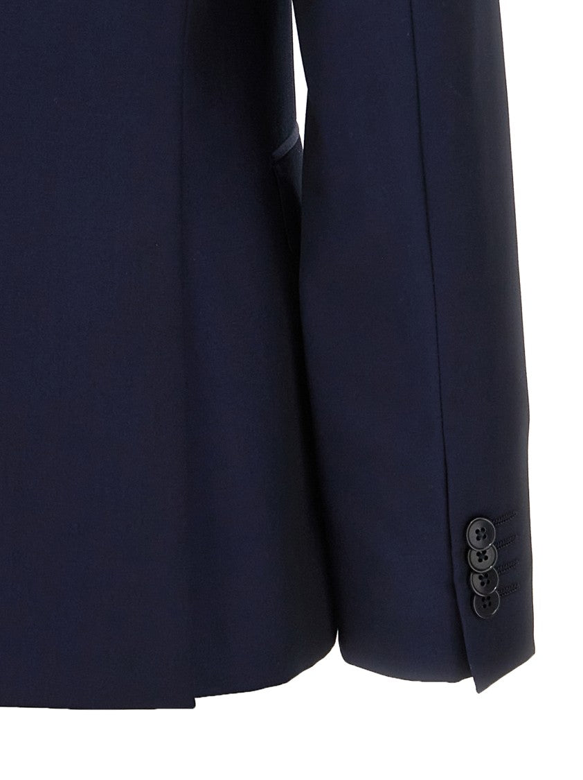 Zegna Tailored Single-Breasted Blazer In Wool And Mohair Blend