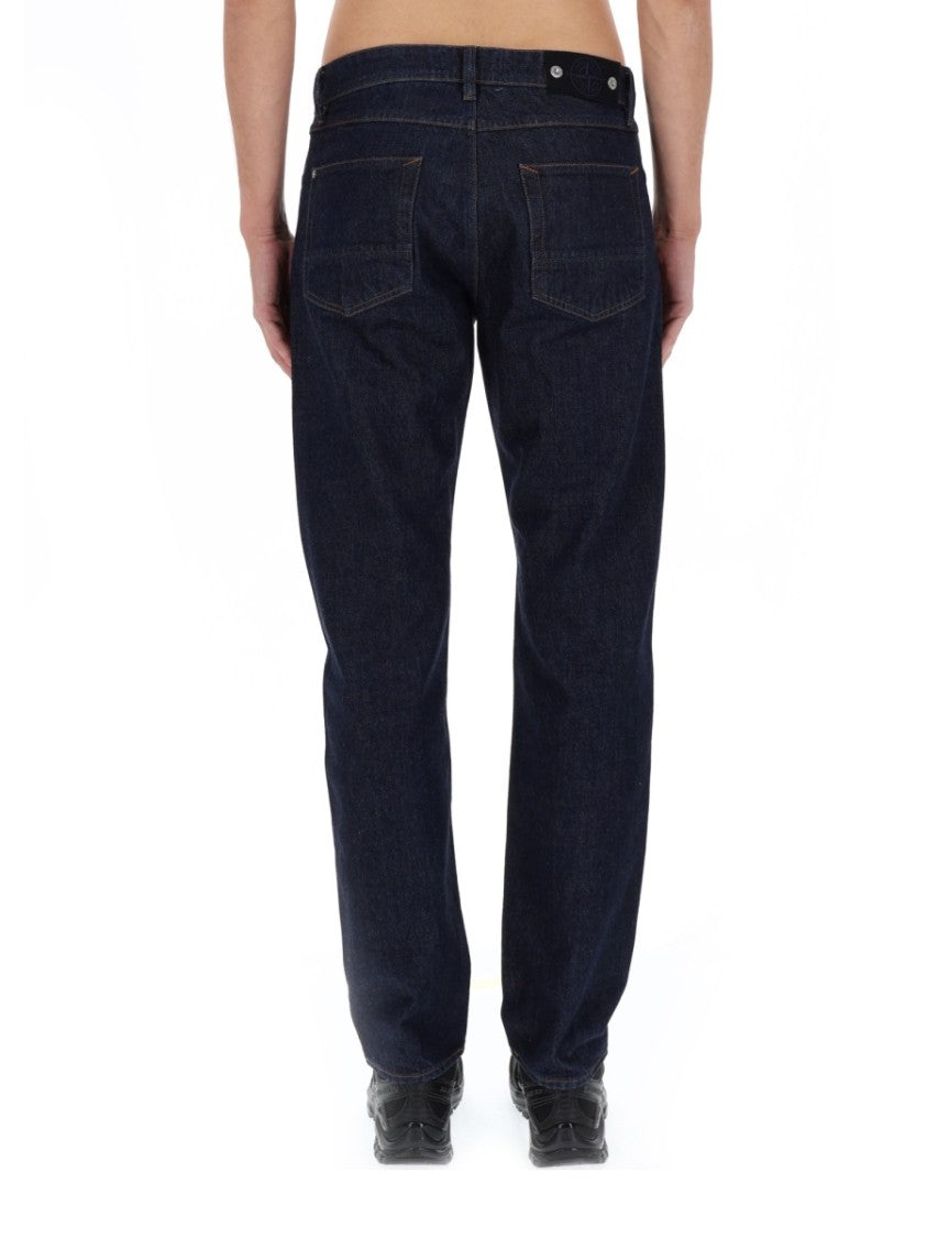 Stone Island Dark Indigo Straight-Leg Classic Denim Jeans