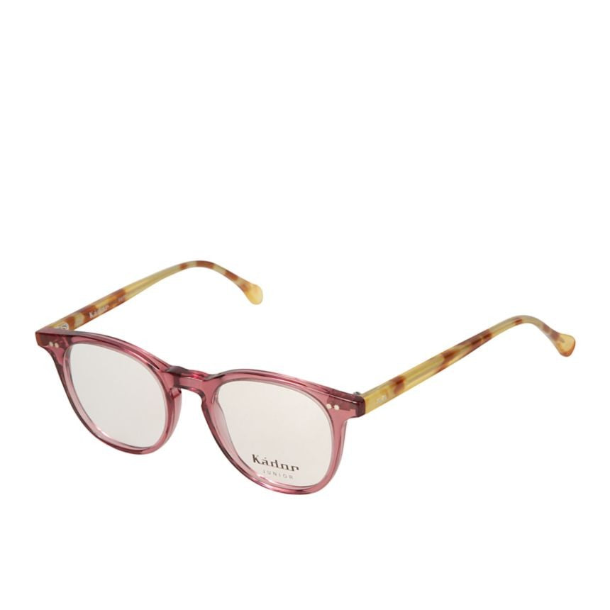 Kador Kubino Translucent Pink Frame Eyeglasses With Tortoiseshell Temples