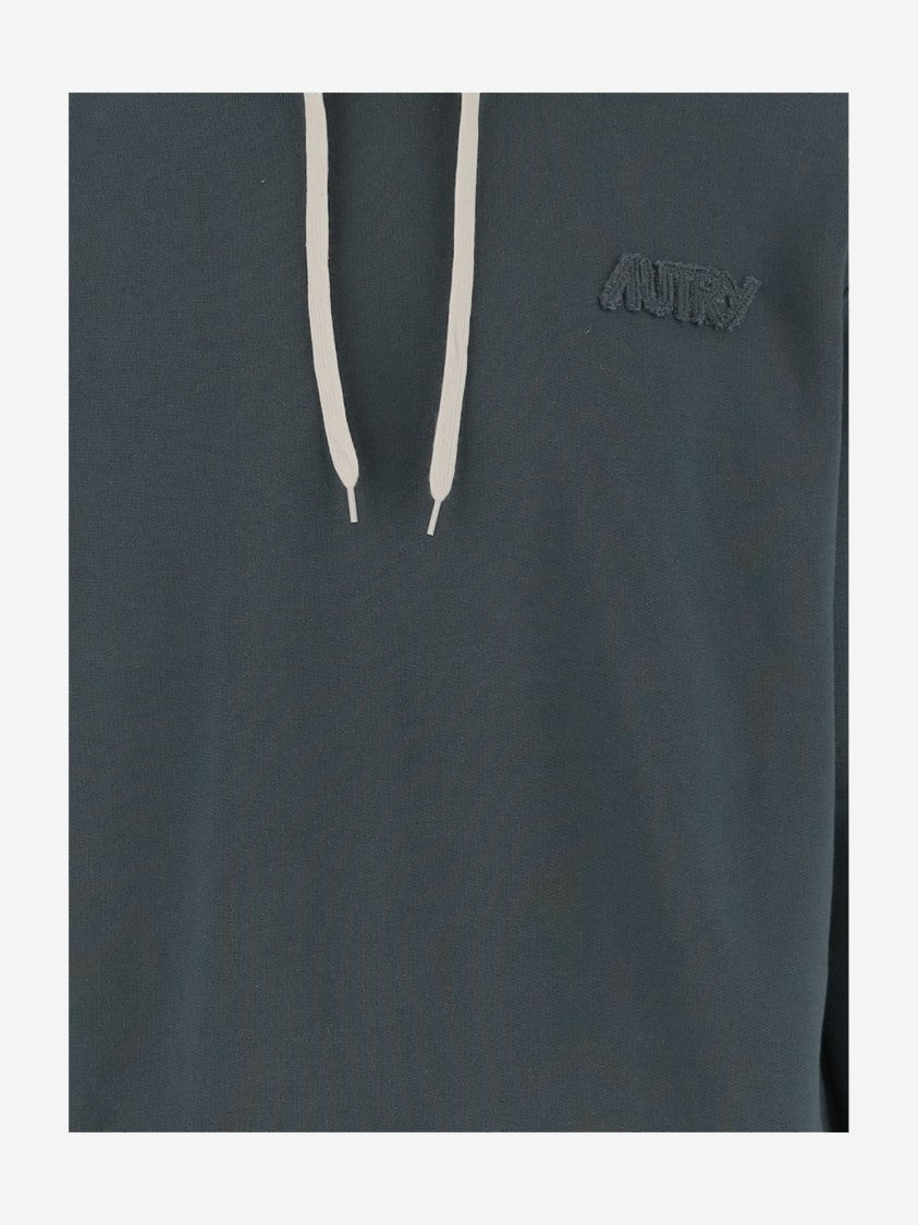 Autry Hooded Cotton Sweatshirt With Logo Accents