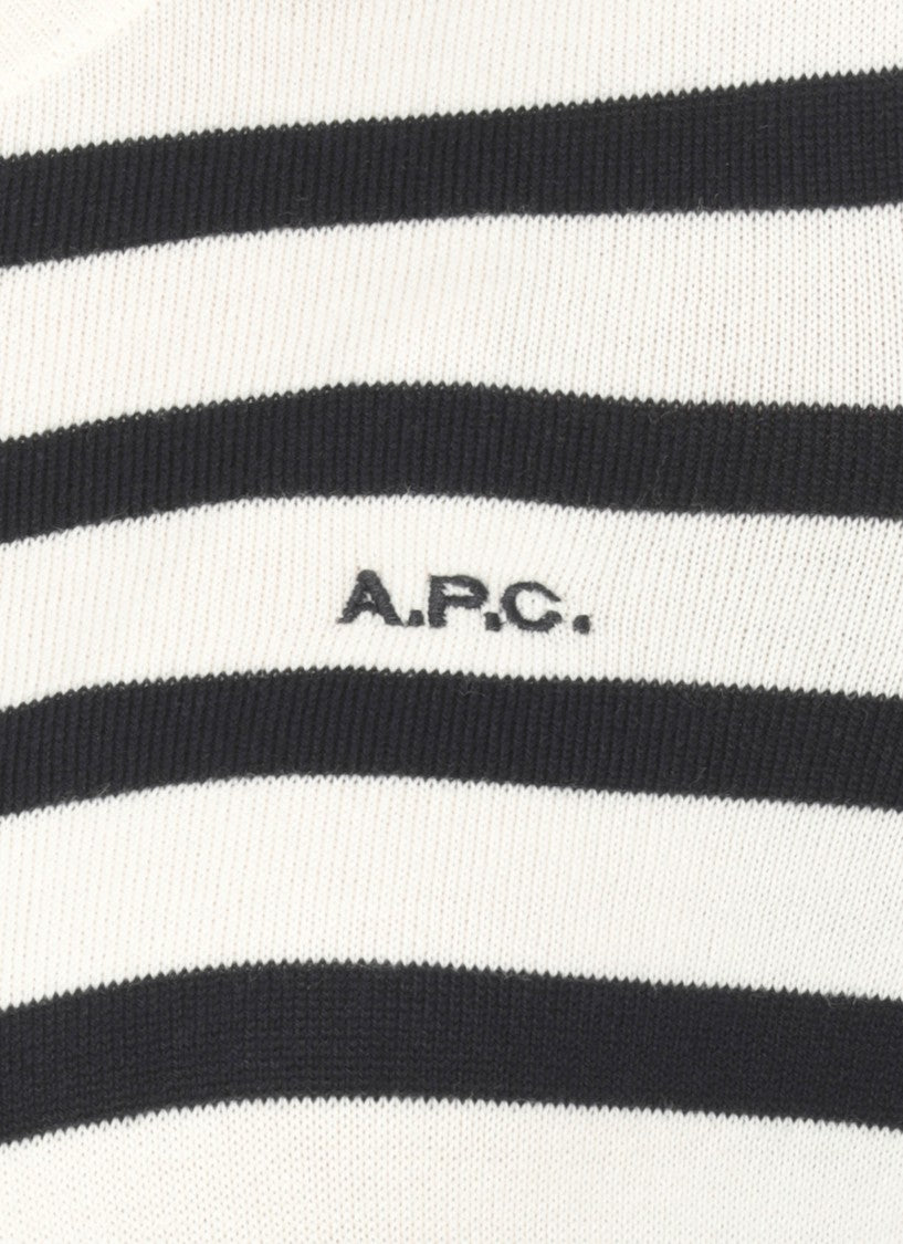 A.P.C. Striped Sweater With Logo